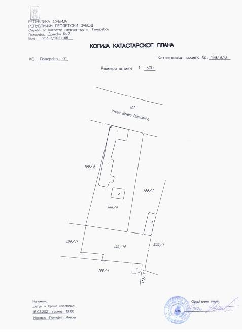 House and building land in the center of Pozarevac